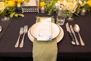 event menu laid out on table